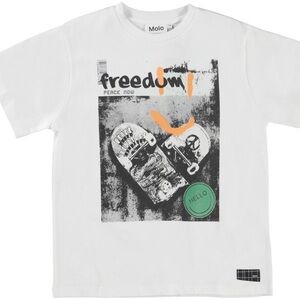 Molo White Freedon Graphic Short Sleeve Tee